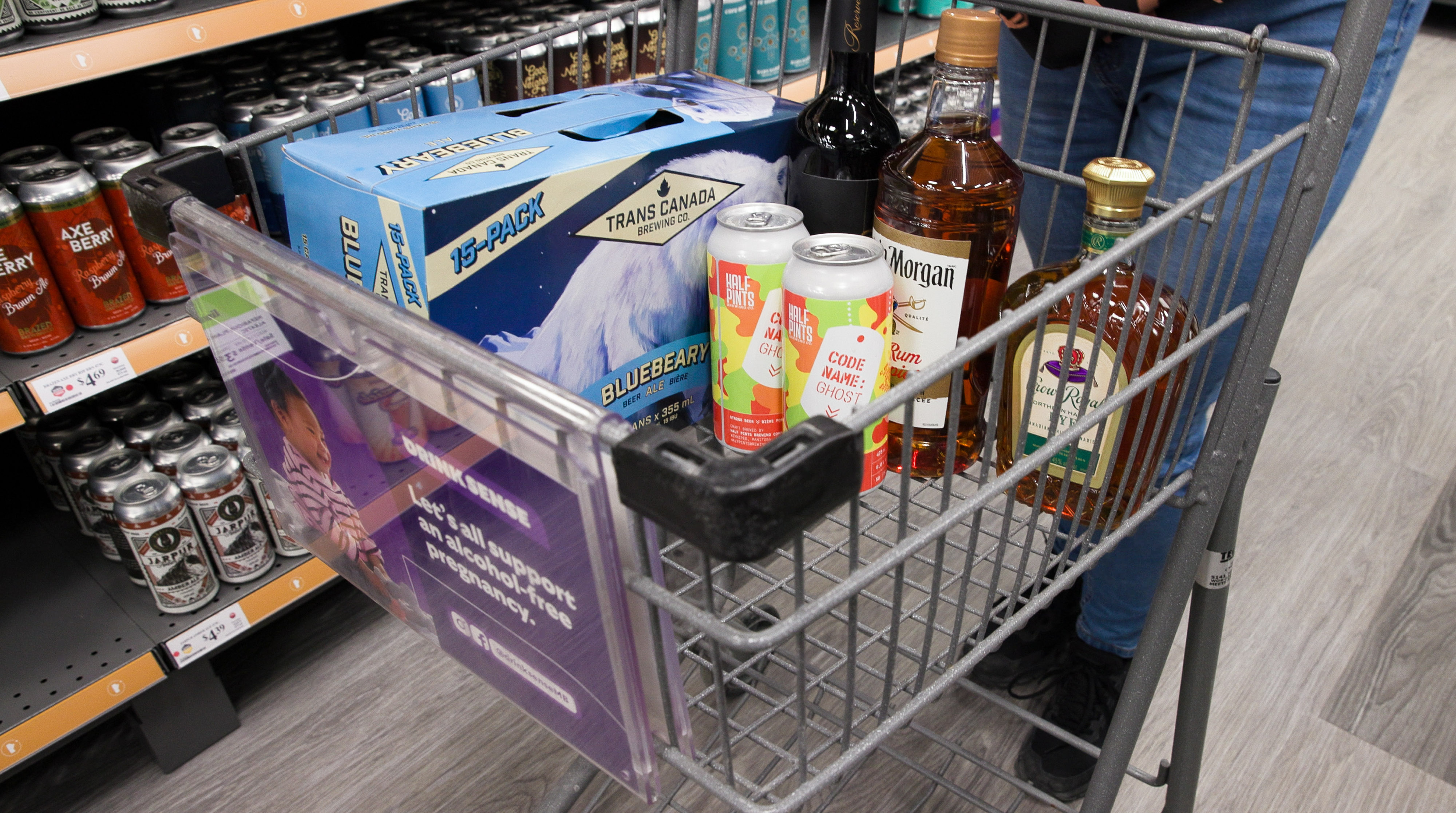 Liquor Mart customer adding Canadian products to shopping cart